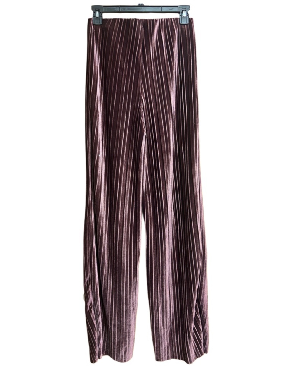 Mauve Wide-Leg Velvet Pants